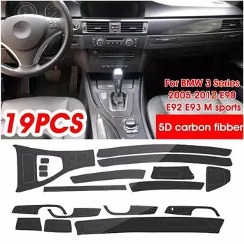 5D салон автомобиля глянцевая отделка из углеродного волокна для BMW E90 E92 E93 2005-2012
