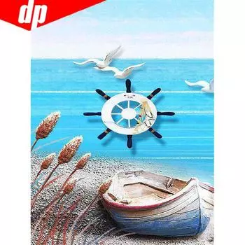 5D Diy Алмазная Картина Пейзаж Полная Круглая Алмазная Вышивка Продажа Пейзаж Картина 20X30