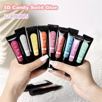 5D шланг конфеты Macaron желе гель для ногтей Гель-лак для ногтей сплошной цвет одноразовый гель для ногтей DIY дизайн ногтей гель для маникюра 10 мл