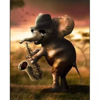 5D Слон животное украшение картина Алмазная вышивка картина Алмазная мозаика вышивка крестом 20X30CM