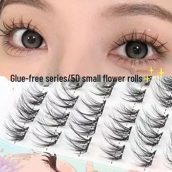 5D Small Flower Curl Self-Adhesive False Eyelashes - Natural Look, Glue-Free, Recommended for Mothers No glue small flower roll