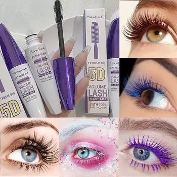 5D тушь для ресниц с шелковым волокном, цветная тушь для ресниц, водостойкая тушь Rimel 3D тушь для наращивания ресниц, толстые удлиняющие ресницы, косметическая косметика 02 коричневый
