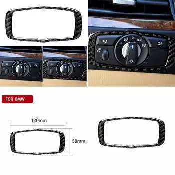 5D углеродное волокно, переключатель фар, рамка, наклейка, украшение автомобиля для BMW X5 E70 X6 E71 X5 E60 чёрный