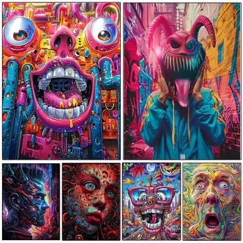 5DDIY Абстрактная Красочная Художественная Алмазная Живопись Аватар Алмазная Вышивка Водная Алмазная Картина Портретное Искусство Алмазное Украшение Full Round 20x30CM