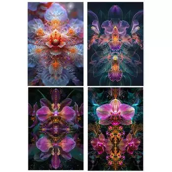 5DDIY Алмазная картина Цветочная серия Изображения Мозаичная вышивка Вышивка крестом Настенное украшение Украшение для комнаты в помещении Full Round 20x30CM