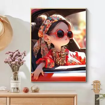 5DDIY Алмазная картина Красочная девушка Картина Ювелирные изделия Вышивка крестом Мозаика Ремесло Украшение для дома Подарок Full Round 20x30CM