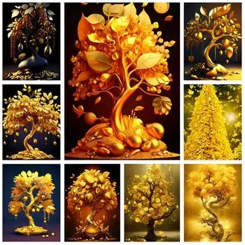 5DDIY Алмазная роспись Денежное дерево Фэнтези Пейзаж Полный Круг Квадратная Мозаика Украшение для дома и гостиной Новый продукт Подарок Full Round 20x30CM