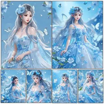 5DDIY Красивый ангел Алмазная картина Цветочная фея Полная Алмазная мозаика Вышивка крестом Набор для вышивки Искусство Домашнее украшение Full Round 20x30CM