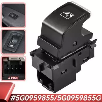 5G0959855 5G0959855G Кнопка управления стеклоподъемником со стороны пассажира подходит для Volkswagen VW Golf Mk7 Passat B8 Tiguan Touran