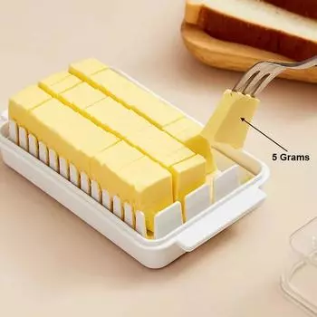 5g/Grid Butter Slicer Box Easy To Use Butter Slicing Box Covered Butter Cutter Storage Storage Box Cheese Slicing Storage Box белый