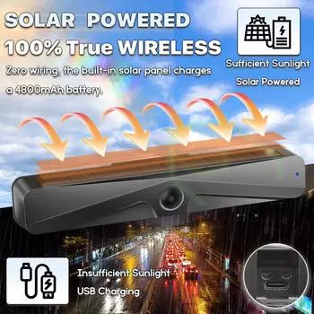 5G WiFi Беспроводная солнечная HD 1080P задняя/передняя камера для номерного знака со встроенным аккумулятором 4800 мАч для iPhone Простая установка для автомобилей, фургонов, автофургонов CHINA