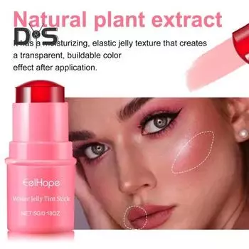 5G Желе Румяна Многофункциональные Увлажняющие Акварельные Отделки Прозрачное Пятно Для Губ Щеки Тени Для Век Оттенок Палочки Женские Инструменты Для Макияжа Подарок На День Рождения розовый