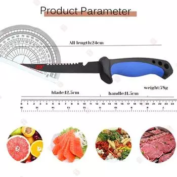 5-ДЮЙМОВЫЙ Кухонный Нож для Филе Рыбы из Нержавеющей Стали, Ножи для Разделки Мяса, Ножи для Разделки Рыбы с Нескользящей Рукояткой, Профессиональный Нож для Обвалки 5 inch