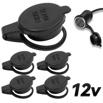 5Крышки для автомобильного прикуривателя 12 В, водонепроницаемая крышка для розетки, универсальная пылезащитная крышка, защита для укладки, автомобильные аксессуары