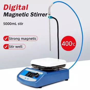 5L 220V Цифровая магнитная мешалка Нагревательная магнитная мешалка Нагревательная плита Лабораторная мешалка Цифровой дисплей Термостат Смеситель Лабораторное оборудование