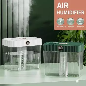 5L Air Humidifier Double Nozzle With LCD Display Large Capacity Diffuser For Home Bedroom белый