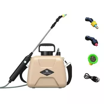 5L Electric Garden Sprayer with Telescopic Rod Electric Plant Sprayer USB Charging Handheld Plant Sprinkler for Garden Lawn Farm