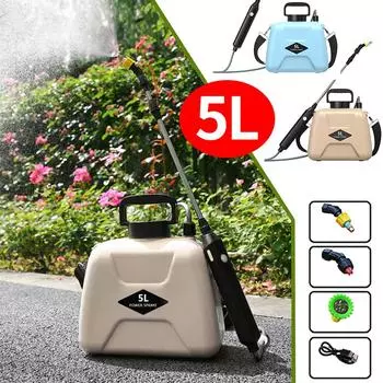 5L Electric Sprayer USB Rechargeable Handheld Sprayer Bottle 2 Modes Telescopic Handle with Shoulder Strap Garden Watering Tool жёлтый
