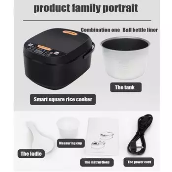 5L English Button Rice Cooker Multifunction Rice Cooker English button 5L black