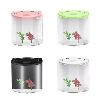 5л USB светодиодный аквариум полумесяц мини-аквариум акриловая емкость чёрный