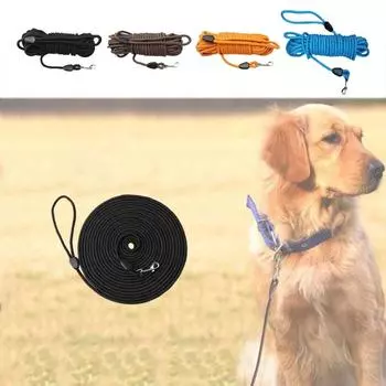 5M/10M/15M длинный веревочный нейлоновый поводок для отслеживания домашних животных для дрессировки собак на открытом воздухе поводок для кемпинга товары для животных S чёрный