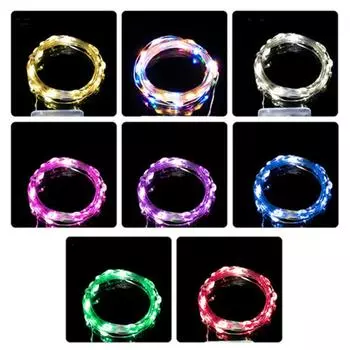 5M 10M 20M 30M Медная проволока Светодиодные гирлянды Праздничное освещение Сказочная гирлянда для рождественской елки Свадебная вечеринка Украшение лампа Battery box-1M теплый белый