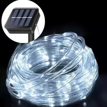5M/10M/20M Solar Led Rope Lights Fairy Tube Light String Outdoor Waterproof 8 Mode For Home Garden Patio Christmas Wedding Decor 5M 50LED