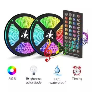 5M 10M RGB 5050 Водонепроницаемая светодиодная лента, комплект голосового управления, синхронизация, музыка, декор для спальни