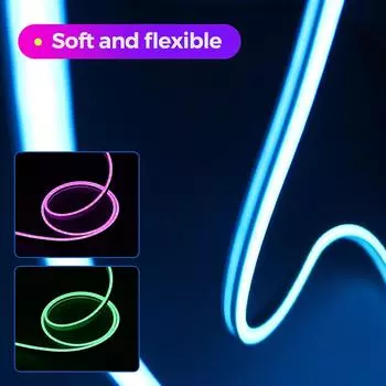 5M-20M Неоновые светодиодные гирлянды Гибкие RGB 44K Музыка Голосовое управление Светодиодные светильники Неоновые приложения/пульт дистанционного управления ДЛЯ игровой комнаты 5m