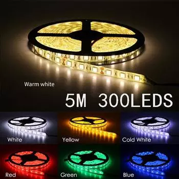 5M 2835 Светодиодная лента 12 В 60 светодиодов/м для украшения дома, фестиваля, светодиодная лента RGB 5M красный