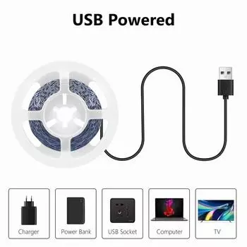 5M 2835 USB светодиодная лента сенсорный выключатель диммер гибкая DC 5V светодиодная лента подсветка телевизора зеркало для шкафа декор 5m белый