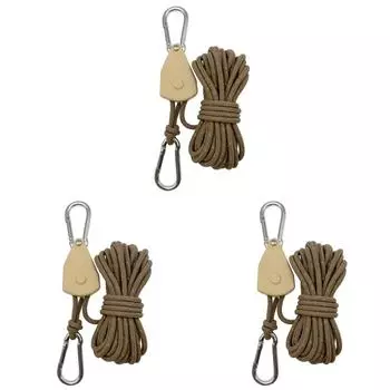 5M 4mm Outdoor Растяжки Регулируемые Светоотражающие для Кемпинга Пешего Туризма (Белый хаки)