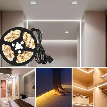 5M 5V декоративная гибкая липкая лента 2835 для подсветки телевизора USB игровая комната светодиодная лента DIY уникальная 1M белый