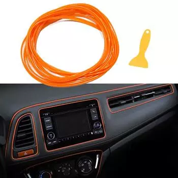5M Автомобильный молдинг, декоративные гибкие полоски, внутренние автомобильные молдинги, автомобильный чехол, отделка приборной панели, двери, аксессуары для стайлинга автомобиля оранжевый
