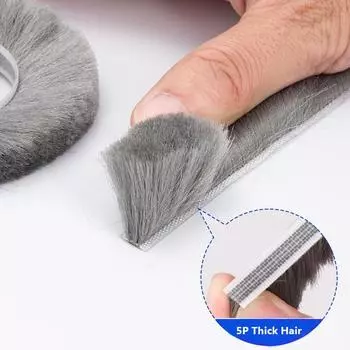 5M Brush Strip Самоклеящаяся лента для герметизации дверей и окон, ветрозащитная лента для защиты от насекомых, прокладка для дома и бытовых принадлежностей 7x6mm коричневый