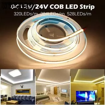 5M DC12V 24V 320LEDs/m Домашняя Ламповая Лента Гибкая и режущаяся Мягкая Ламповая Панель 12V белый