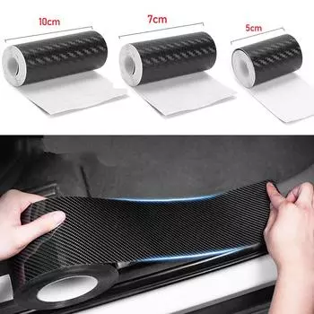 5M DIY Nano 3D Carbon Fiber Car Stickers Door Sill Protector Bumper Tape Car Protector Strip Водонепроницаемая защитная пленка 5M