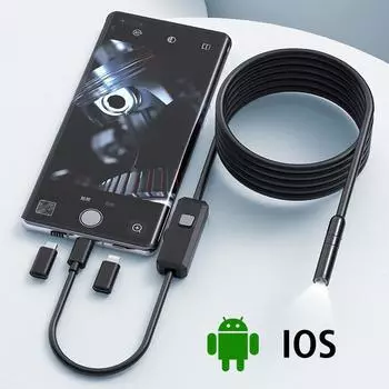 5M кабель 8 мм 8LED камера промышленный эндоскоп автомобиль диагностические инструменты IP67 водонепроницаемый W400 Type-C Micro Lightning адаптер 2000K пикселей 5m