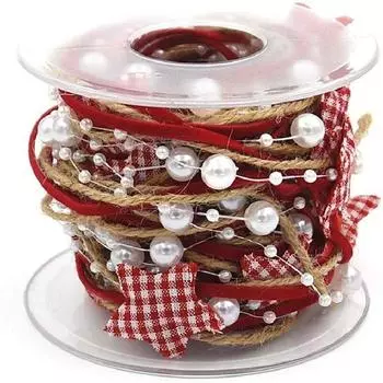 5M Рождественская лента Декоративная елка Звезда Креативная цепочка из бисера Лента Рождественская елка DIY Рождественское украшение для дома 2024 Новый год 5M