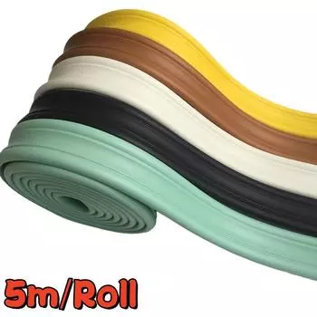 5M Самоклеящийся плинтус NBR Мягкая настенная отделка Линии для предотвращения столкновений Линия 3D Наклейка на стену Кухонный фартук Плиточный край Декоративная полоса 5MX3CMX0.6CM синий