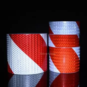 5M Twill Reflective Material Left Right Red White Tapes Waterproof Self-Adhesive Reflectors Safety Conspicuity Stickers For Cars