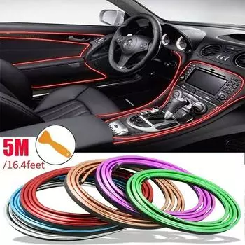 5m Universal Flexible PVC Car Mold Decoration Strip - Easy-to-Install Interior Car Styling Accessory amagi