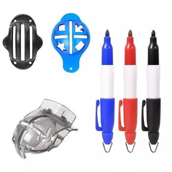 Набор прецизионных маркеров для мяча для гольфа, 5 мл, 6 шт., обновите свои аксессуары для гольфа с помощью 3 маркировочных трафаретов и 3 цветов, инструмента для маркера линии мяча для гольфа разноцветный