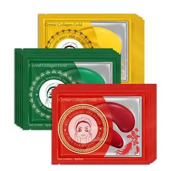 5Pair Crystal Collagen Gold Eye Mask Anti-Age Dark Circle Acne Beauty Patches Skin Care Korean Cosmetics Red Ginseng Eye Patches красный