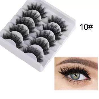 5Pairs 3D Natural Soft Bushy False Eyelash Long Eye Lashes Curl Makeup Beauty Extension Tools H чёрный