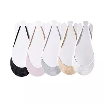 5Pairs Anti-slip Half Feet Socks Breathable Half Palm Socks Fashion Mesh Boat Socks Summer 5Pairs