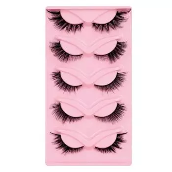 5Pairs Faux Mink Individual False Eyelashes Oblique Flight Clusters False Lashes Makeup Tools XF-HZ-5Mixed