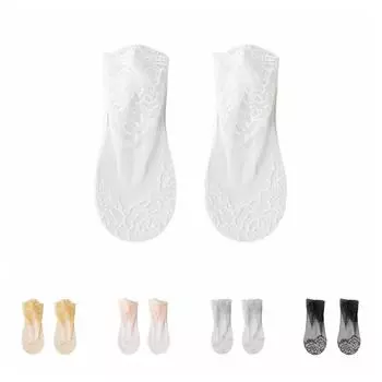 5Pairs Flower Mesh Lace Socks Invisible Tube Socks Women Korean Ins Transparent Tulle Socks Women 5Pairs