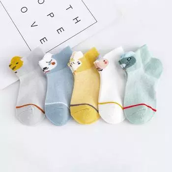 5Pairs/lot 0-2Y Baby Socks Summer Cotton 3D Cartoon Animal Kids Socks Girls Mesh Cute Newborn Boy Toddler Socks Baby 0-12M(S)