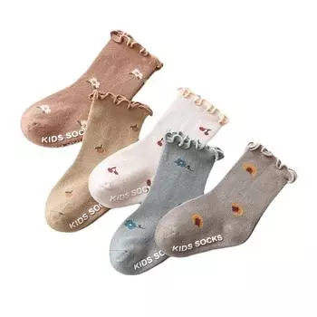 5Pairs/lot Children s Socks Solid Autumn Spring Boy Anti Slip Newborn Baby Socks Cotton Infant Socks for Girls Boys Floor Socks XS 0-6months